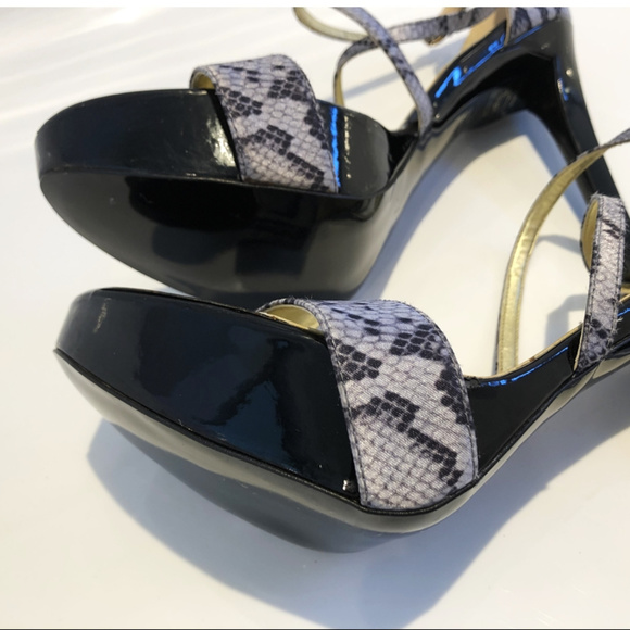 Stella McCartney Snake Print Sandal Heels Sz 9 - Picture 7 of 8